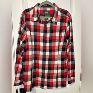 Stillwater Supply Co. Red and Black Plaid Women’s Flannel Shirt